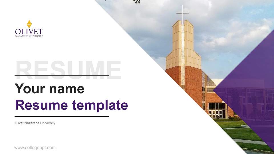 Olivet Nazarene University Resume PPT Template16:9 ratio PPT effect preview image