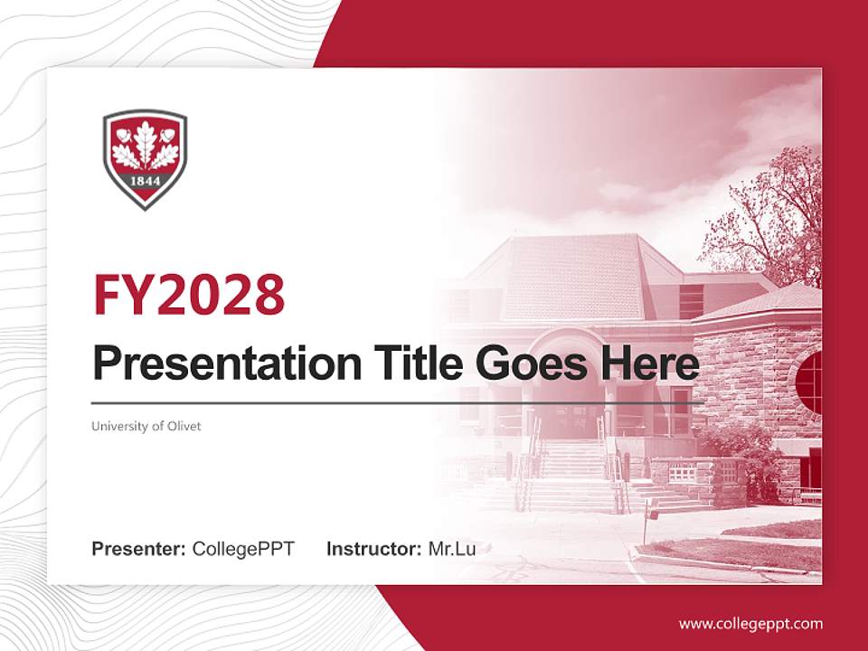 University of Olivet Academic Presentation/Research Findings Report PPT Template4:3 ratio PPT effect preview image5