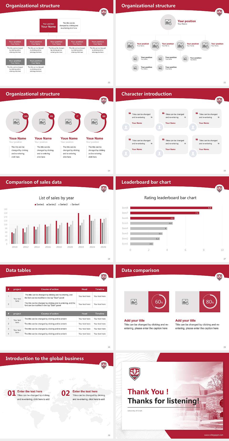University of Olivet Academic Presentation/Research Findings Report PPT Template4:3 ratio PPT effect preview image4