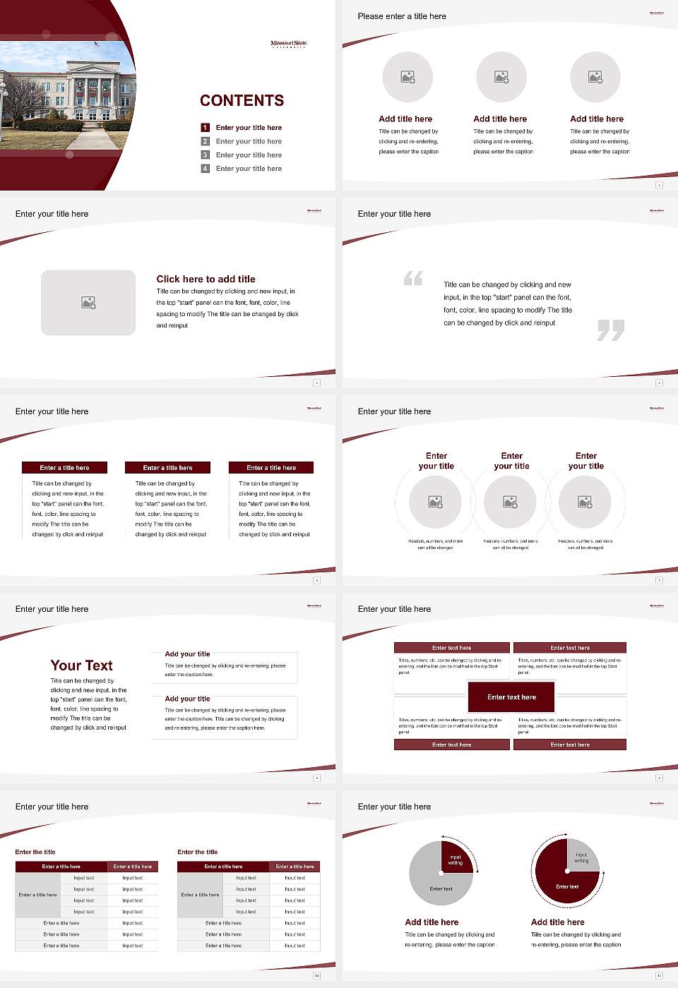Missouri State University-Springfield Course/Courseware Creation PPT Template16:9 ratio PPT effect preview image2