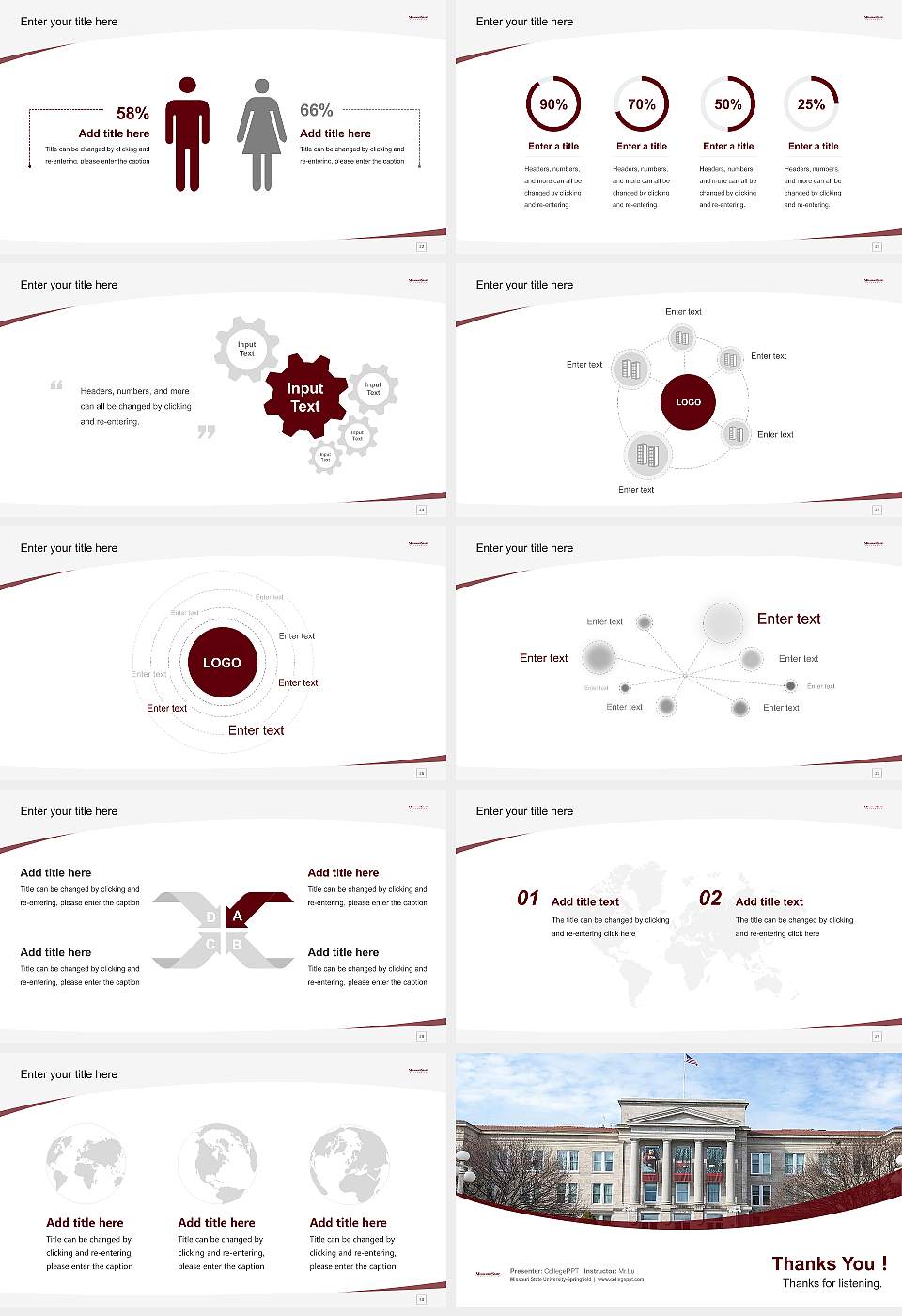 Missouri State University-Springfield Course/Courseware Creation PPT Template16:9 ratio PPT effect preview image4