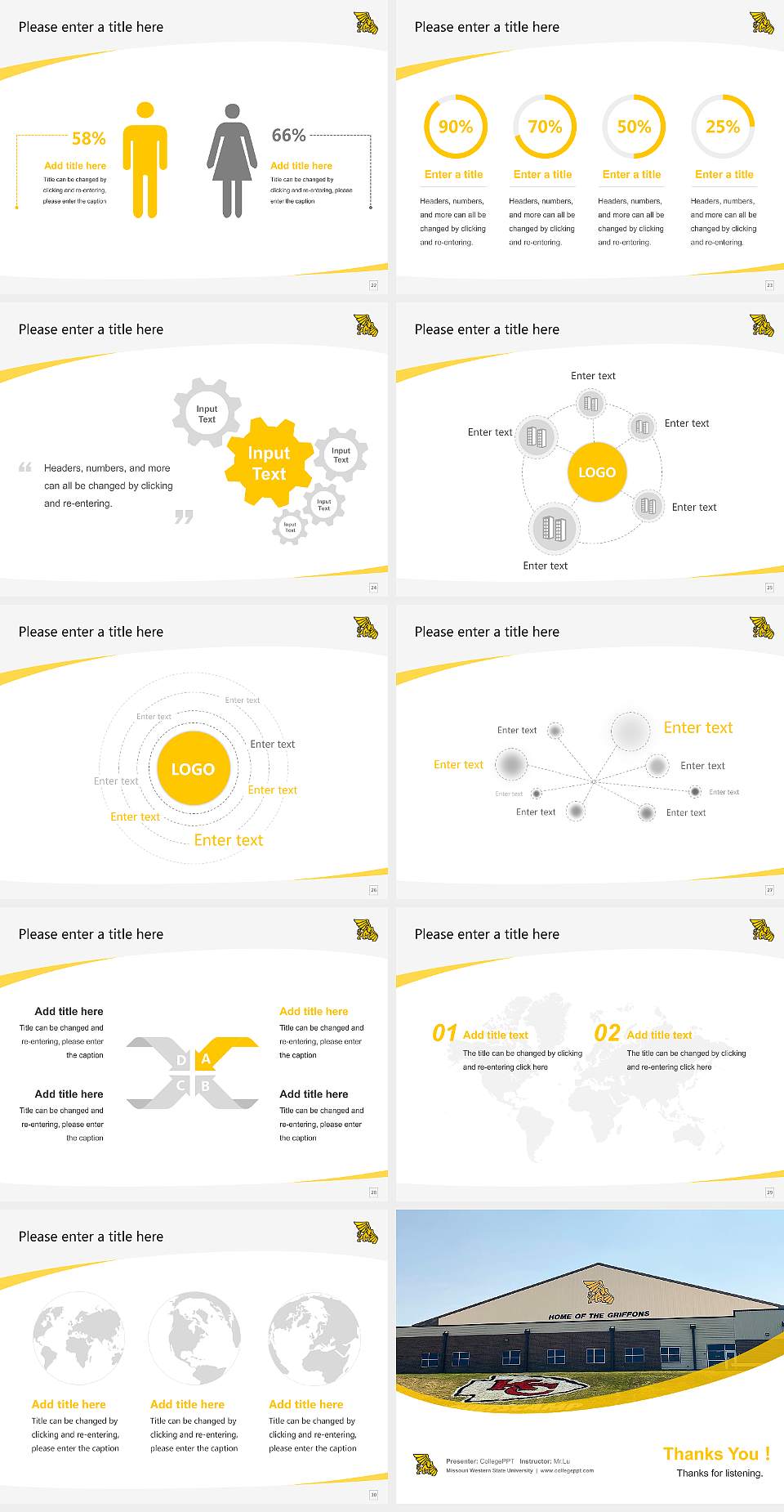 Missouri Western State University Course/Courseware Creation PPT Template4:3 ratio PPT effect preview image4