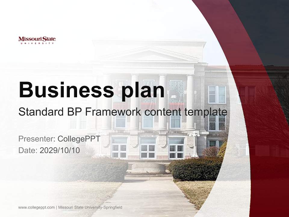 Missouri State University-Springfield Competition/Entrepreneurship Contest PPT Template4:3 ratio PPT effect preview image9