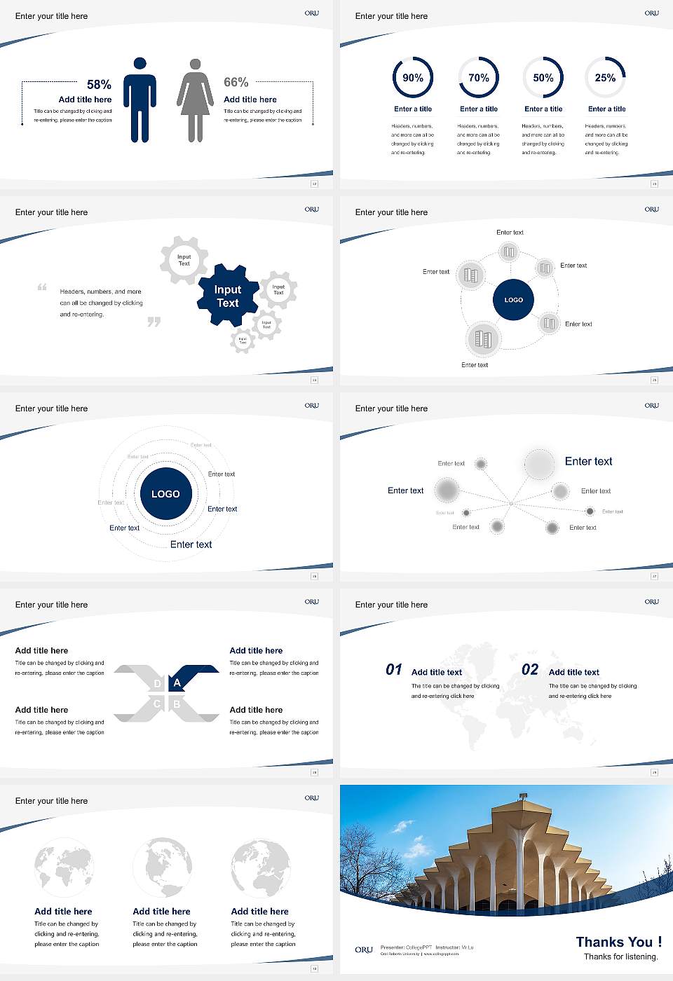 Oral Roberts University Course/Courseware Creation PPT Template16:9 ratio PPT effect preview image4