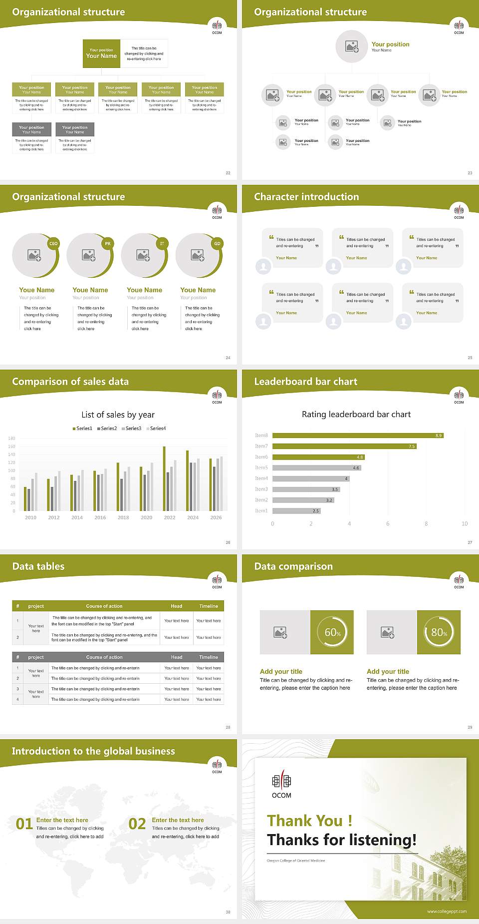 Oregon College of Oriental Medicine Academic Presentation/Research Findings Report PPT Template4:3 ratio PPT effect preview image4