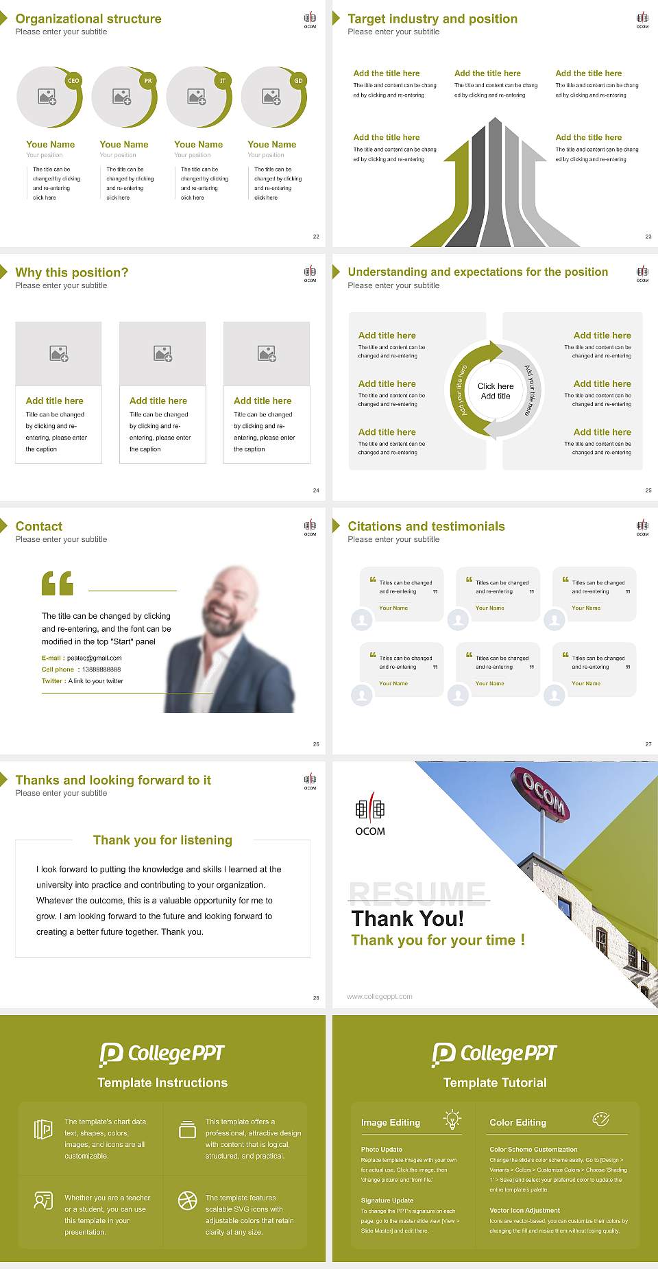 Oregon College of Oriental Medicine Resume PPT Template4:3 ratio PPT effect preview image4