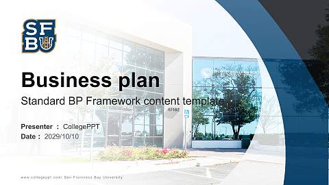 San Francisco Bay University Competition/Entrepreneurship Contest PPT Template