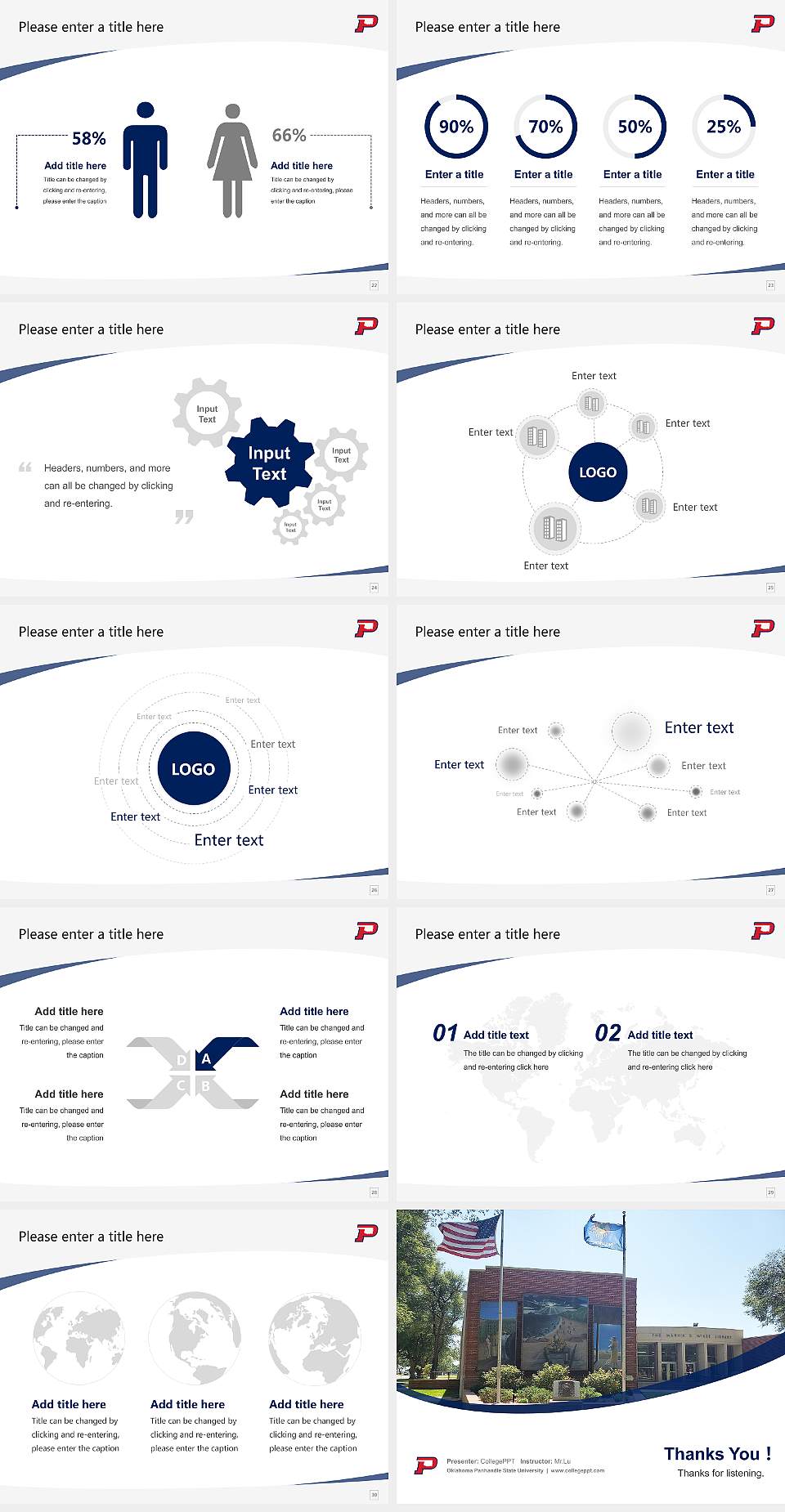 Oklahoma Panhandle State University Course/Courseware Creation PPT Template4:3 ratio PPT effect preview image4
