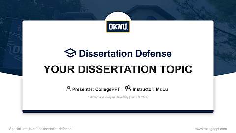 Oklahoma Wesleyan University Graduation Thesis Defense PPT Template