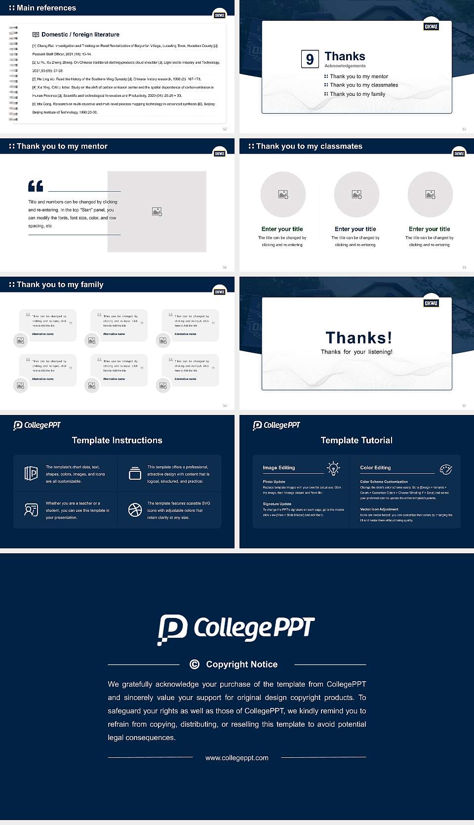 Oklahoma Wesleyan University Graduation Thesis Defense PPT Template16:9 ratio PPT effect preview image7