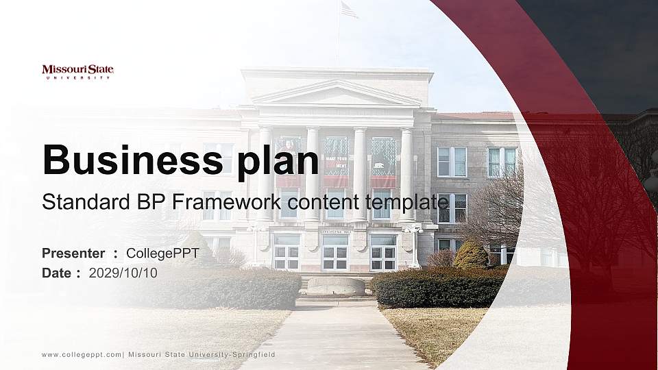 Missouri State University-Springfield Competition/Entrepreneurship Contest PPT Template16:9 ratio PPT effect preview image