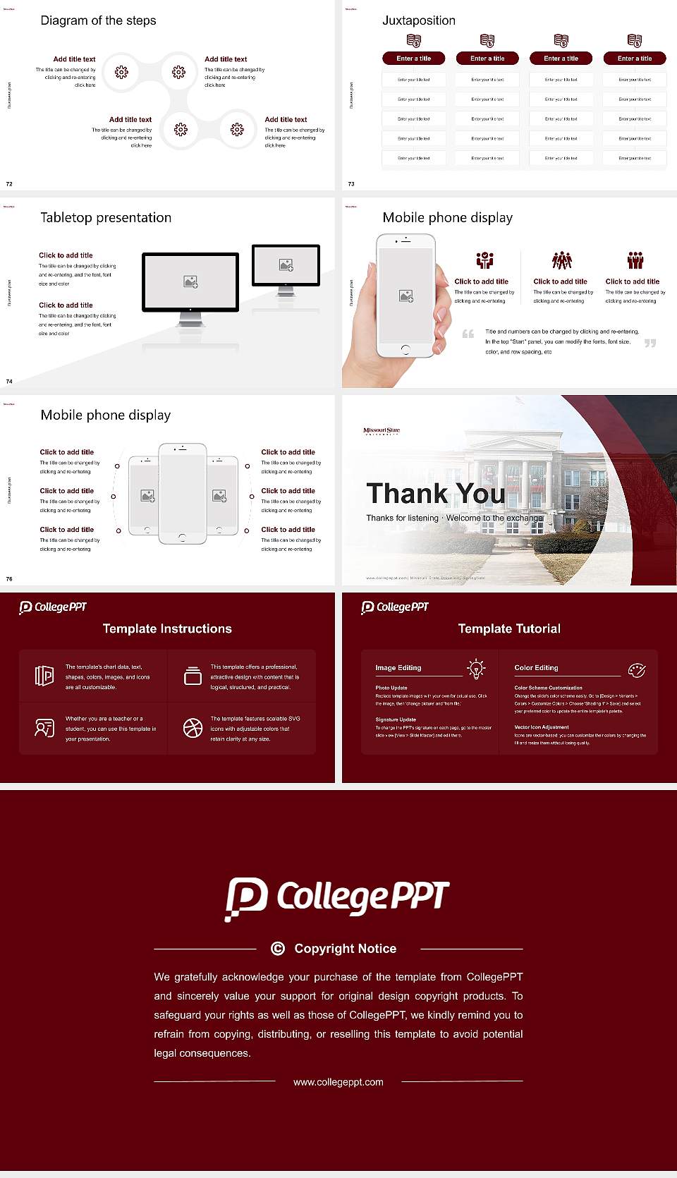 Missouri State University-Springfield Competition/Entrepreneurship Contest PPT Template16:9 ratio PPT effect preview image9
