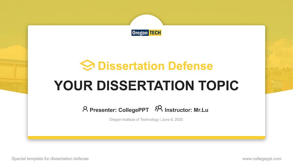 Oregon Institute of Technology Graduation Thesis Defense PPT Template16:9 ratio PPT effect preview image