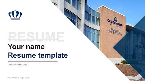Old Dominion University Resume PPT Template