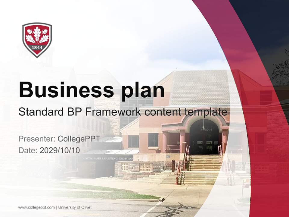 University of Olivet Competition/Entrepreneurship Contest PPT Template4:3 ratio PPT effect preview image9