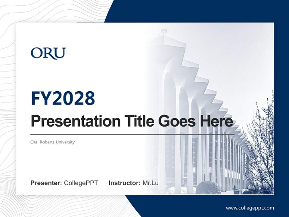 Oral Roberts University Academic Presentation/Research Findings Report PPT Template4:3 ratio PPT effect preview image5