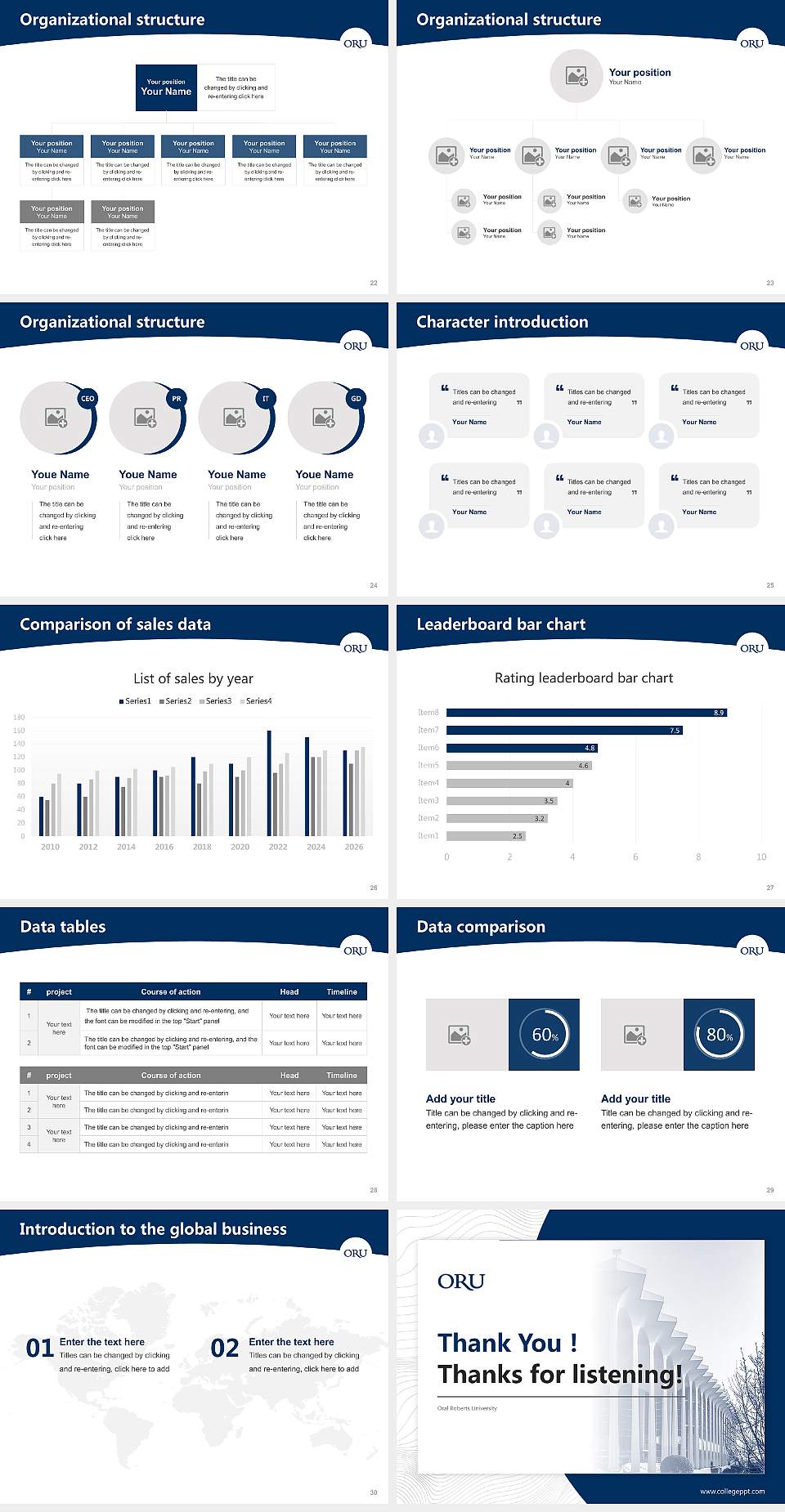 Oral Roberts University Academic Presentation/Research Findings Report PPT Template4:3 ratio PPT effect preview image4