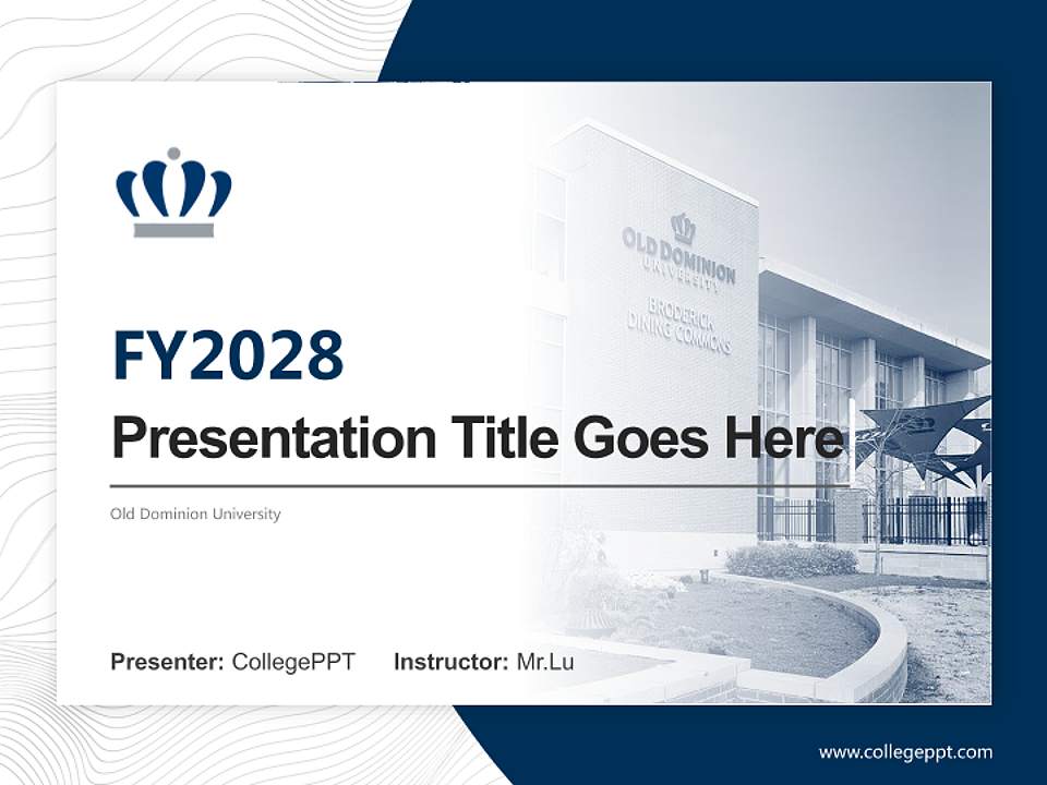 Old Dominion University Academic Presentation/Research Findings Report PPT Template4:3 ratio PPT effect preview image5
