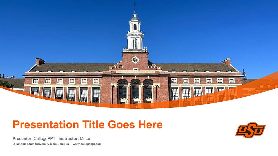 Oklahoma State University-Main Campus Course/Courseware Creation PPT Template16:9 ratio PPT effect preview image