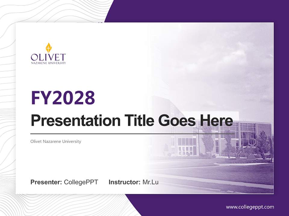 Olivet Nazarene University Academic Presentation/Research Findings Report PPT Template4:3 ratio PPT effect preview image5