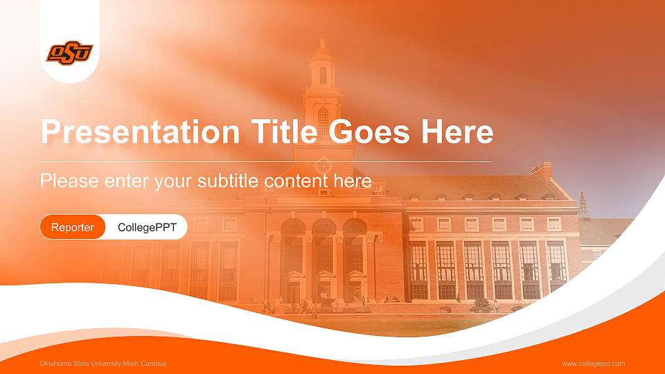 Oklahoma State University-Main Campus Lecture Sharing and Networking Event PPT Template16:9 ratio PPT effect preview image