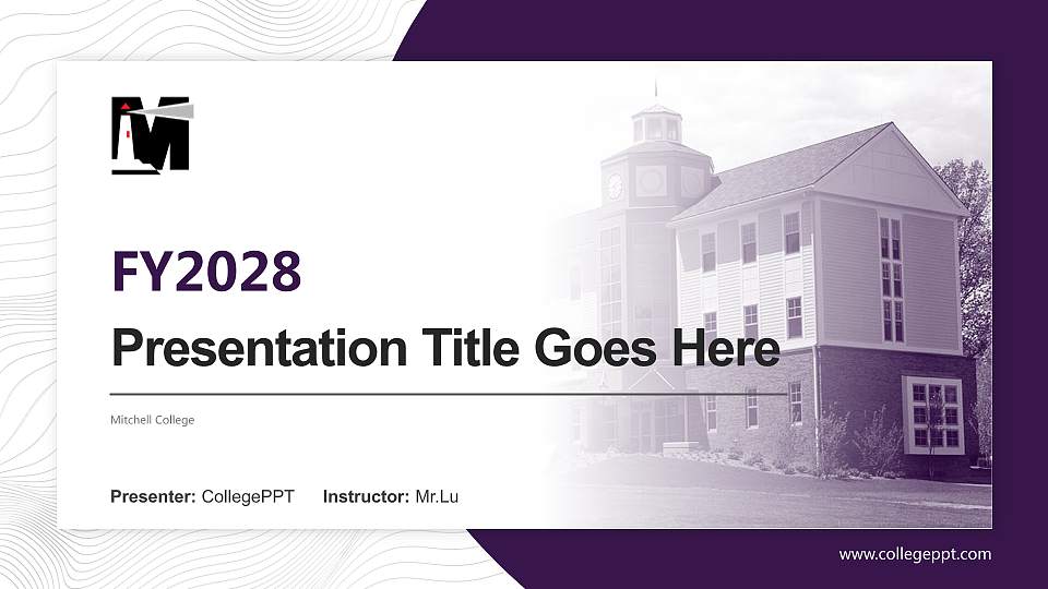 Mitchell College Academic Presentation/Research Findings Report PPT Template16:9 ratio PPT effect preview image