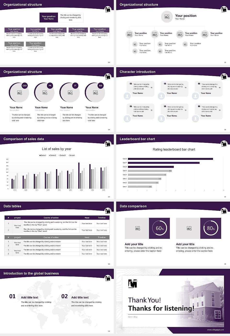 Mitchell College Academic Presentation/Research Findings Report PPT Template16:9 ratio PPT effect preview image4