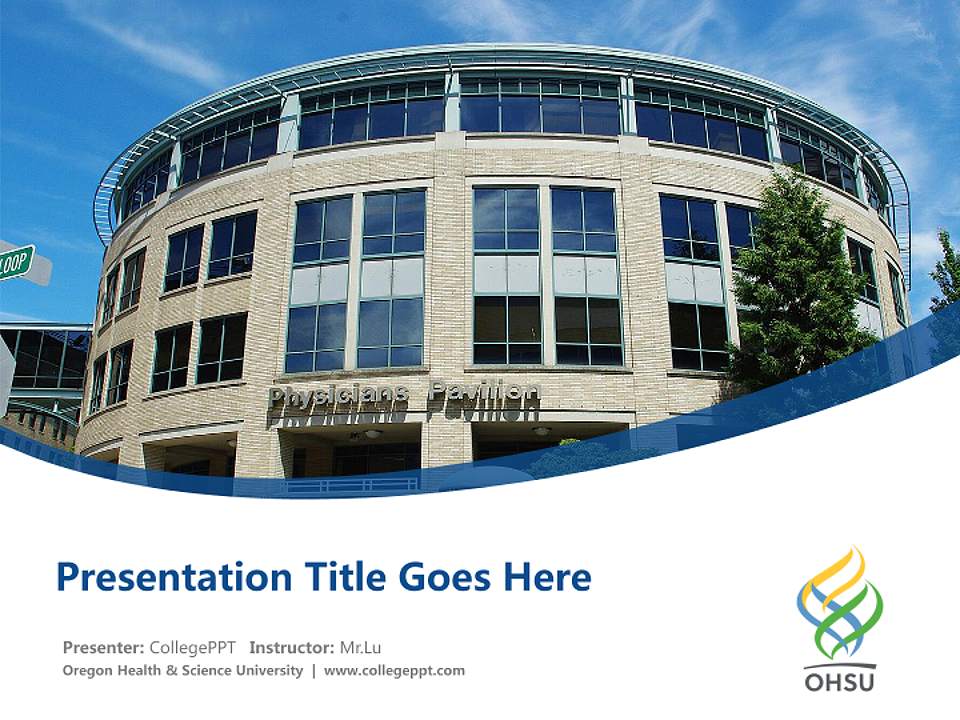Oregon Health & Science University Course/Courseware Creation PPT Template4:3 ratio PPT effect preview image5