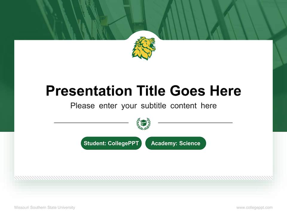 Missouri Southern State University National Scholarship Defense PPT Template4:3 ratio PPT effect preview image4