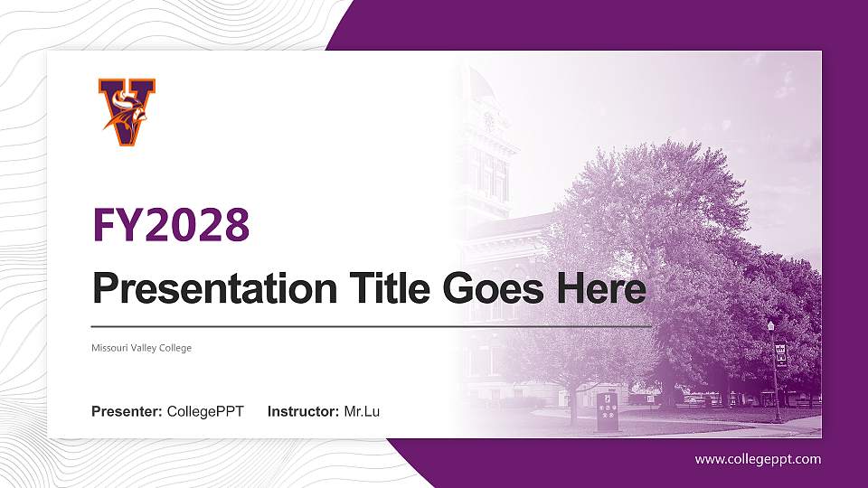 Missouri Valley College Academic Presentation/Research Findings Report PPT Template16:9 ratio PPT effect preview image