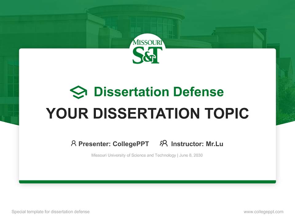 Missouri University of Science and Technology Graduation Thesis Defense PPT Template4:3 ratio PPT effect preview image7
