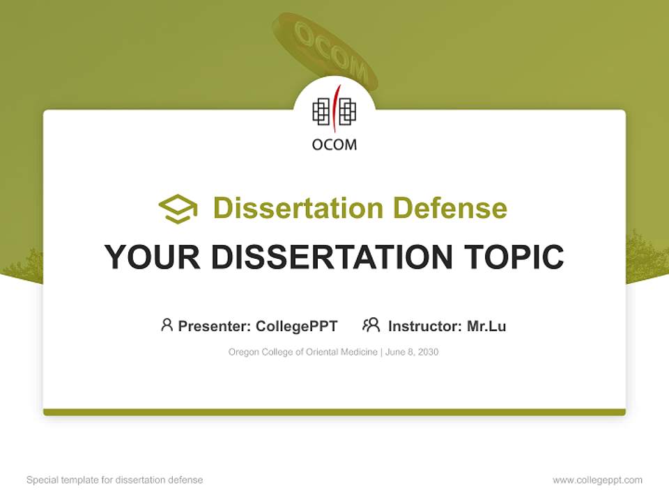 Oregon College of Oriental Medicine Graduation Thesis Defense PPT Template4:3 ratio PPT effect preview image7