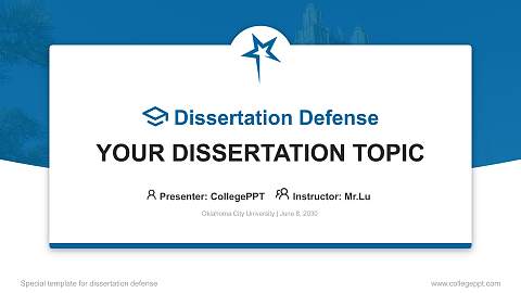Oklahoma City University Graduation Thesis Defense PPT Template