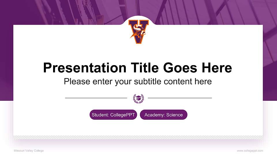 Missouri Valley College National Scholarship Defense PPT Template16:9 ratio PPT effect preview image