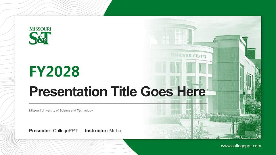 Missouri University of Science and Technology Academic Presentation/Research Findings Report PPT Template16:9 ratio PPT effect preview image