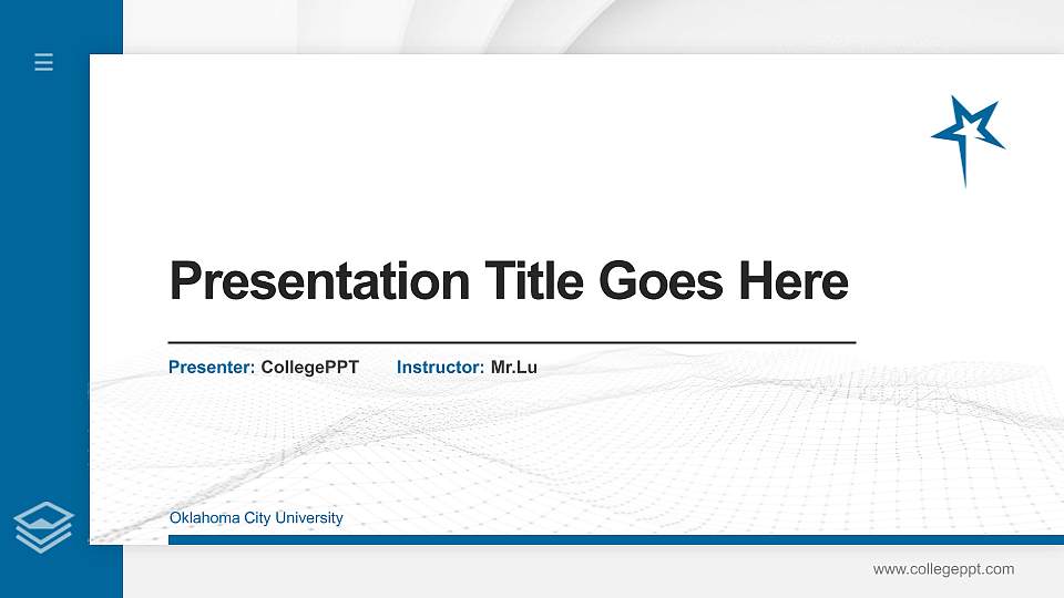 Oklahoma City University Thesis Proposal/Graduation Defense PPT Template16:9 ratio PPT effect preview image