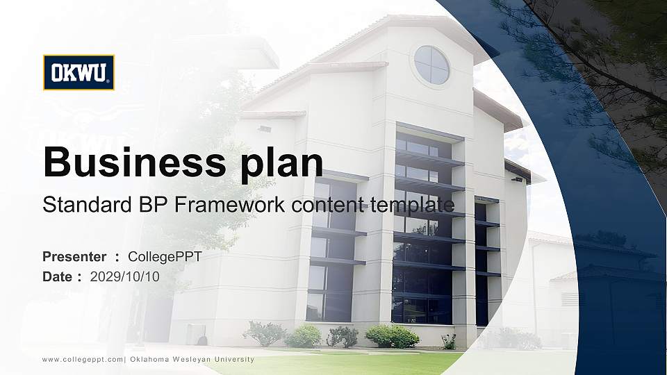 Oklahoma Wesleyan University Competition/Entrepreneurship Contest PPT Template16:9 ratio PPT effect preview image