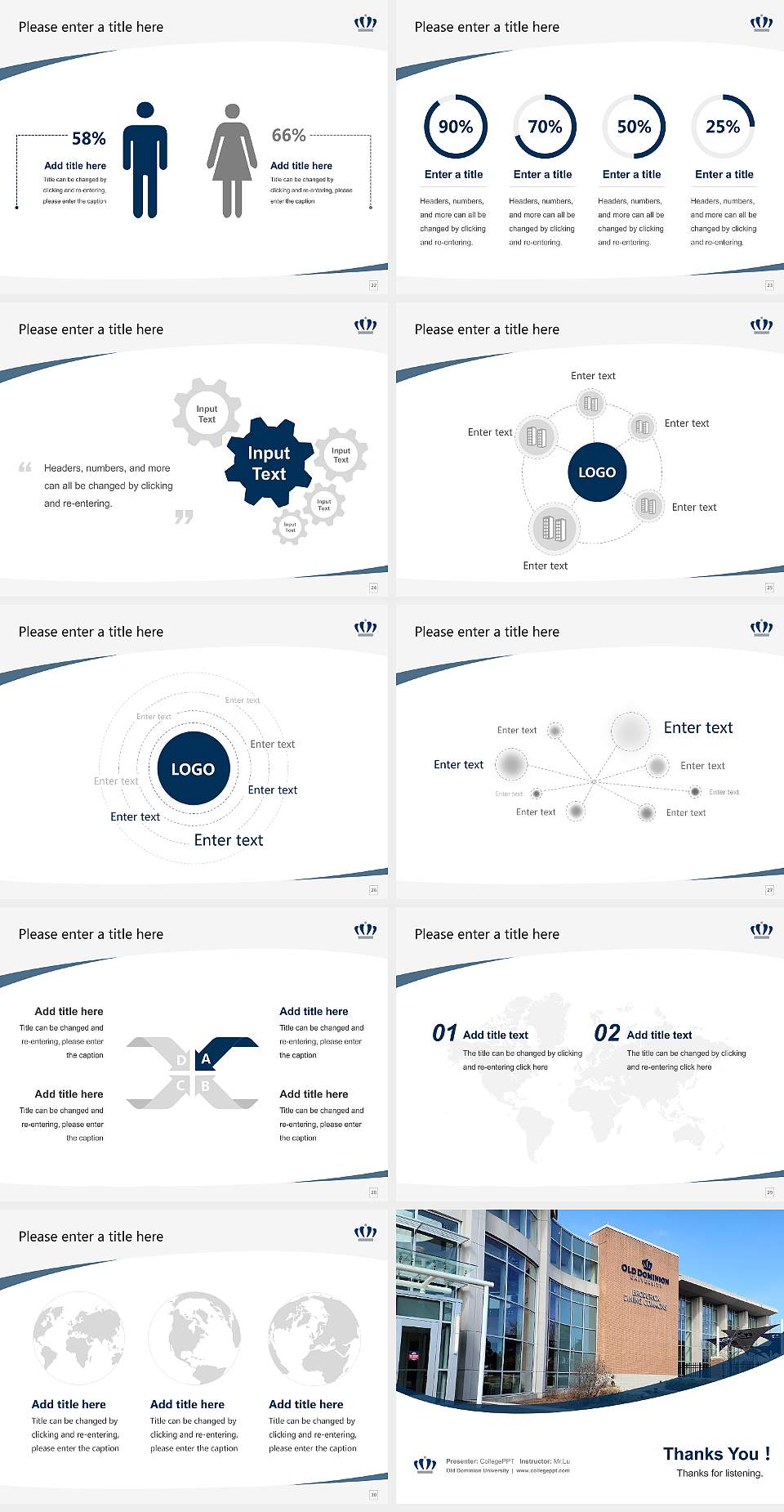 Old Dominion University Course/Courseware Creation PPT Template4:3 ratio PPT effect preview image4