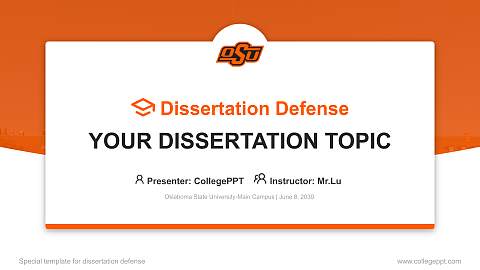 Oklahoma State University-Main Campus Graduation Thesis Defense PPT Template