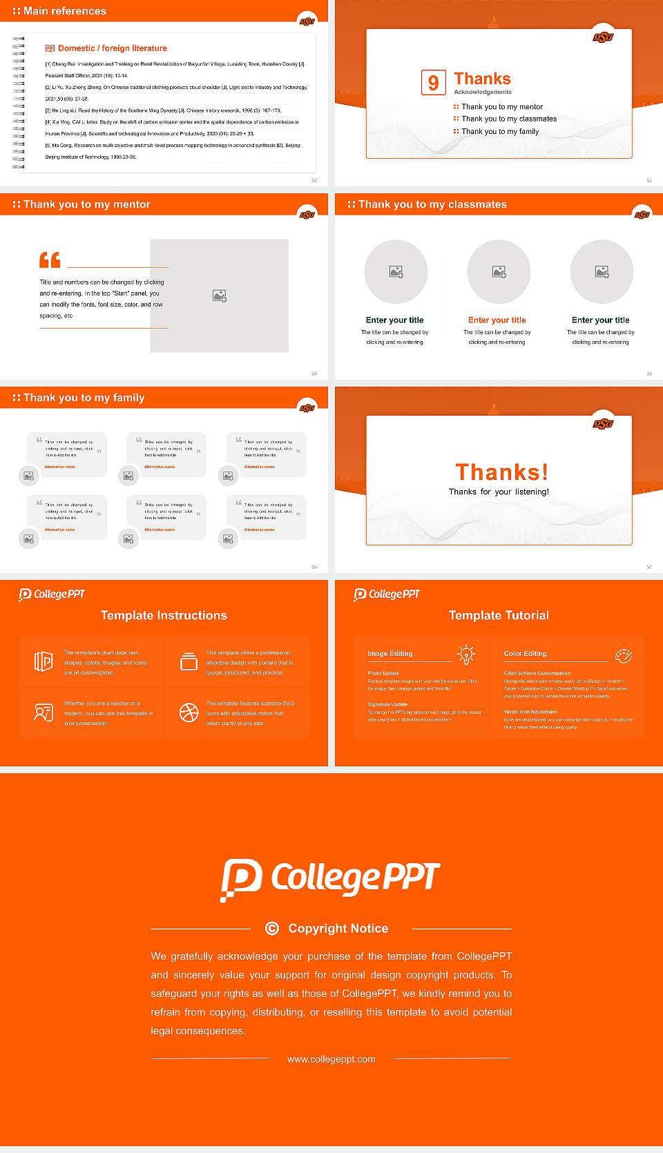 Oklahoma State University-Main Campus Graduation Thesis Defense PPT Template16:9 ratio PPT effect preview image7