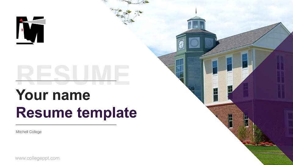 Mitchell College Resume PPT Template16:9 ratio PPT effect preview image