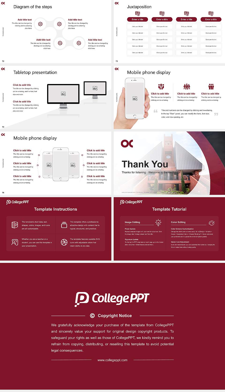 Oklahoma Christian University Competition/Entrepreneurship Contest PPT Template16:9 ratio PPT effect preview image9