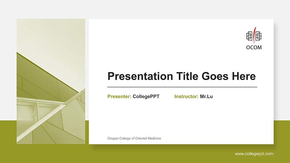 Oregon College of Oriental Medicine General Purpose PPT Template16:9 ratio PPT effect preview image