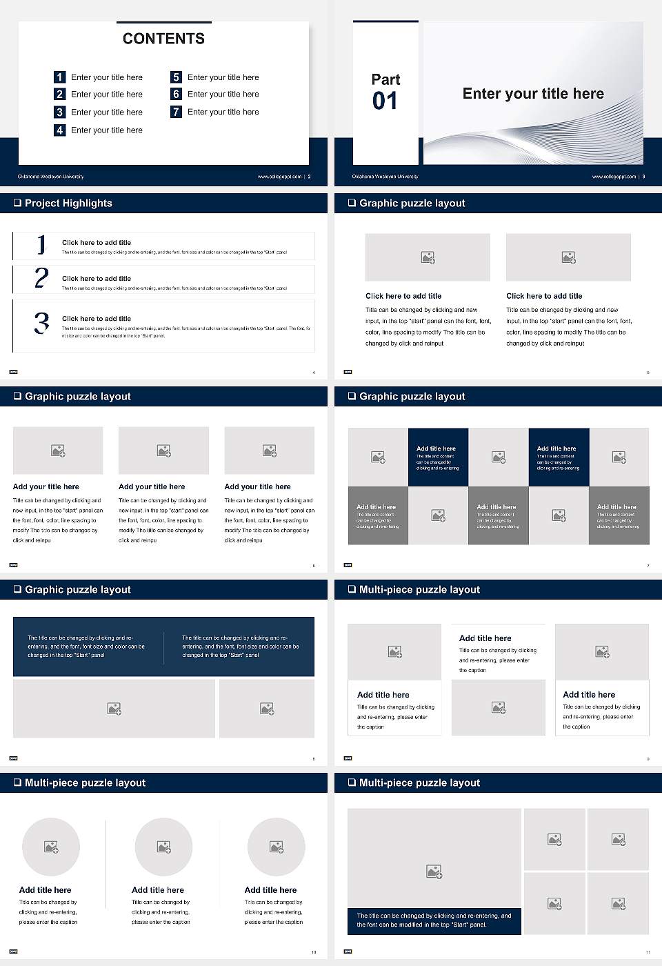Oklahoma Wesleyan University General Purpose PPT Template16:9 ratio PPT effect preview image2