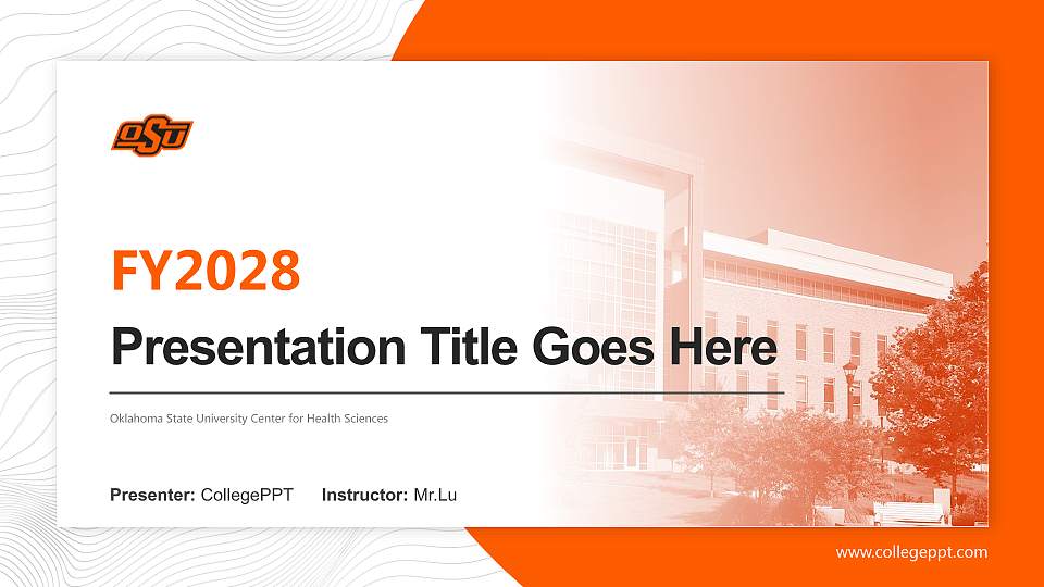 Oklahoma State University Center for Health Sciences Academic Presentation/Research Findings Report PPT Template16:9 ratio PPT effect preview image