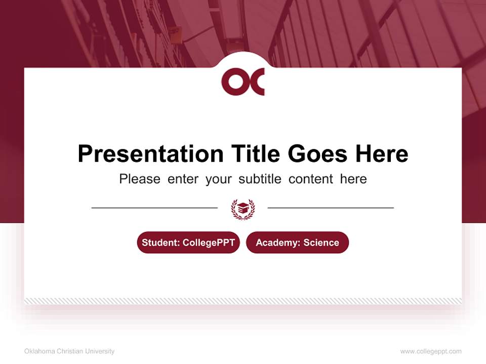 Oklahoma Christian University National Scholarship Defense PPT Template4:3 ratio PPT effect preview image4