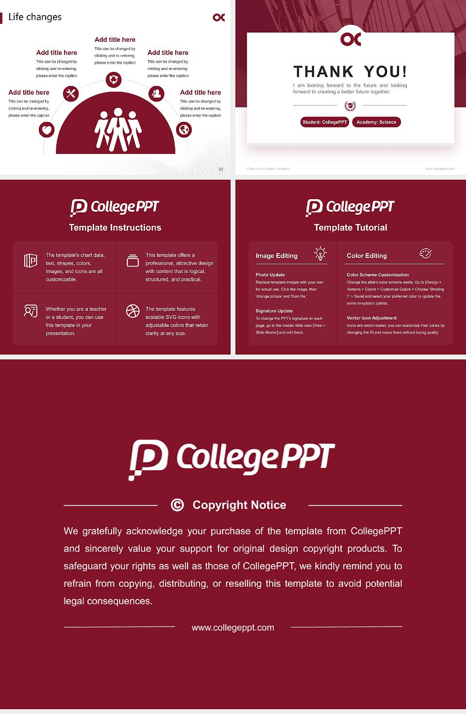 Oklahoma Christian University National Scholarship Defense PPT Template4:3 ratio PPT effect preview image4