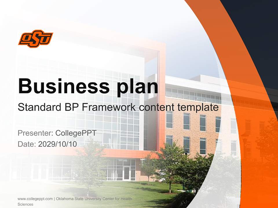 Oklahoma State University Center for Health Sciences Competition/Entrepreneurship Contest PPT Template4:3 ratio PPT effect preview image9
