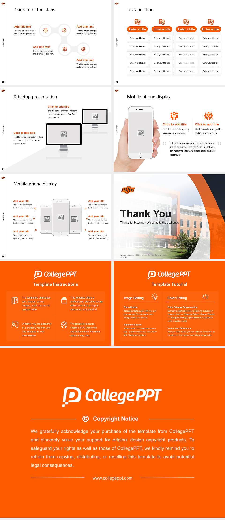 Oklahoma State University Center for Health Sciences Competition/Entrepreneurship Contest PPT Template4:3 ratio PPT effect preview image9