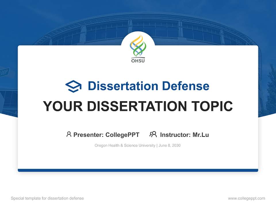 Oregon Health & Science University Graduation Thesis Defense PPT Template4:3 ratio PPT effect preview image7